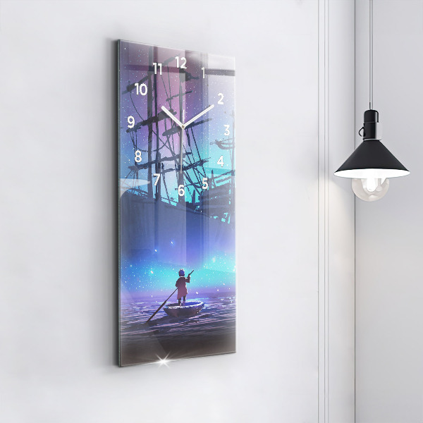 Horloge murale verticale Voilier fantastique