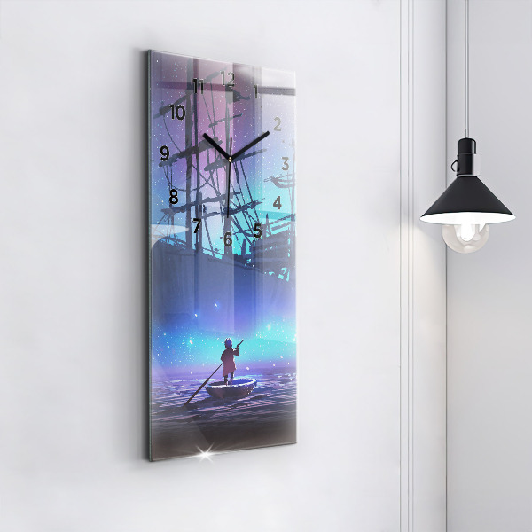 Horloge murale verticale Voilier fantastique