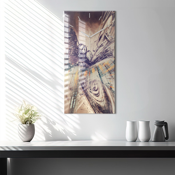 Horloge murale verticale Mécanisme abstrait