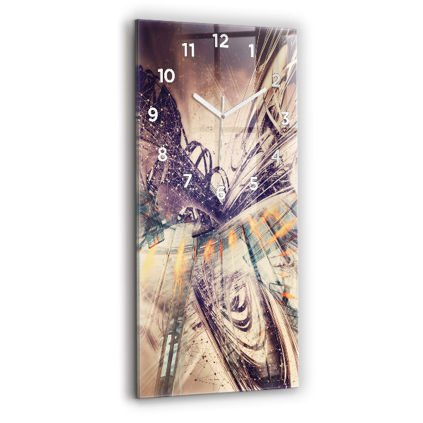 Horloge murale verticale Mécanisme abstrait