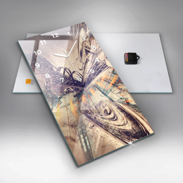 Horloge murale verticale Mécanisme abstrait