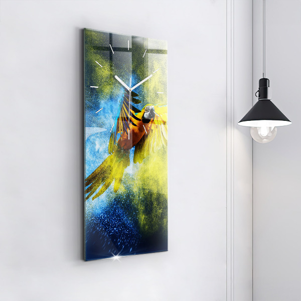 Horloge murale verticale Perroquet coloré