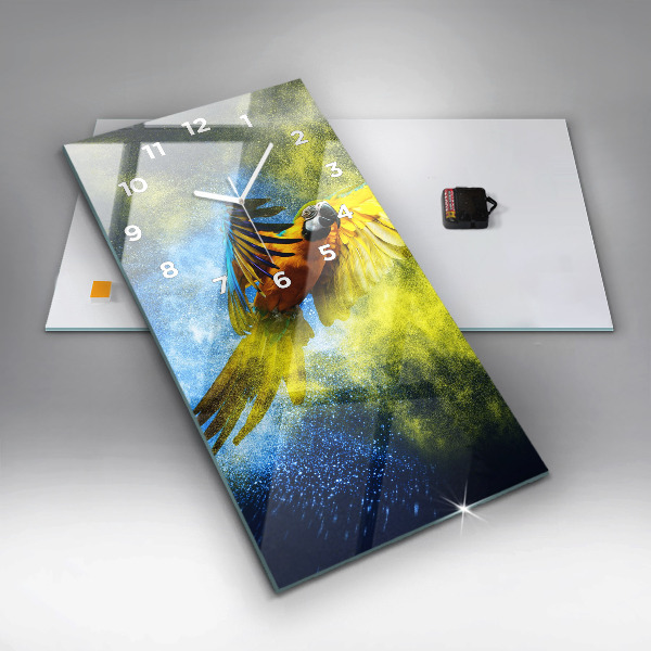 Horloge murale verticale Perroquet coloré