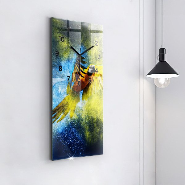 Horloge murale verticale Perroquet coloré