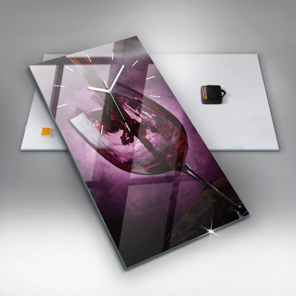 Horloge rectangulaire verticale Verre à vin