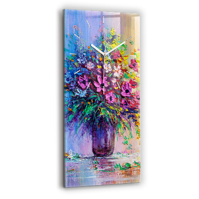 Horloge murale verticale Fleurs dans un vase