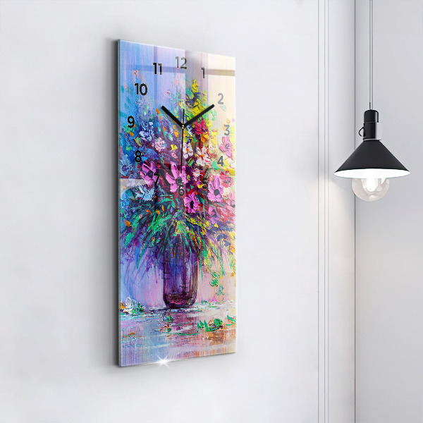 Horloge murale verticale Fleurs dans un vase