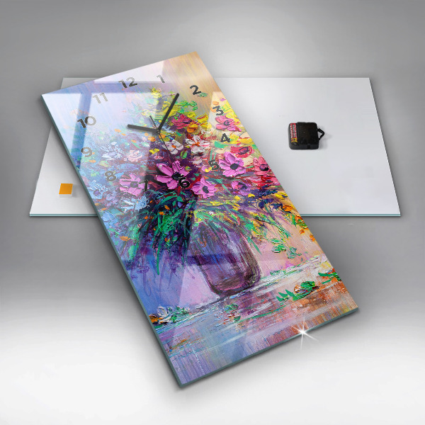Horloge murale verticale Fleurs dans un vase