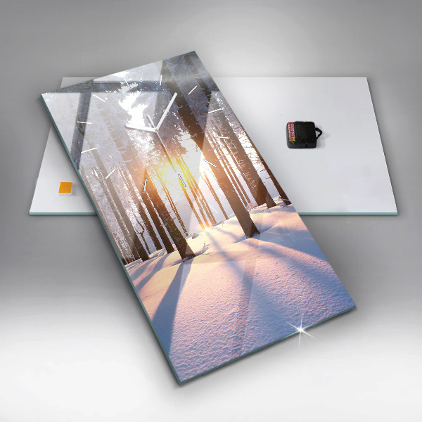 Horloge rectangulaire verticale Forêt du coucher du soleil