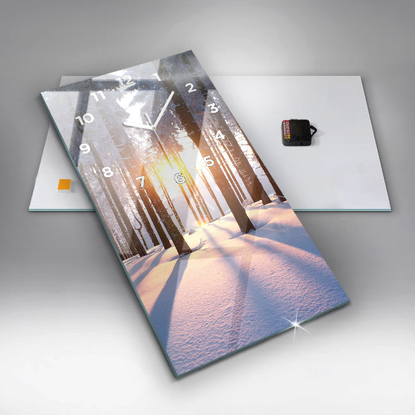 Horloge rectangulaire verticale Forêt du coucher du soleil