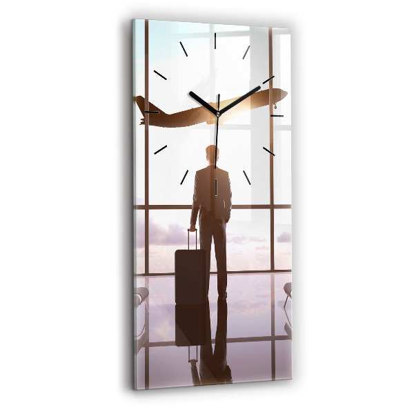 Horloge rectangulaire verticale 'Homme à l''aéroport'