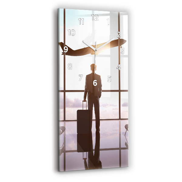 Horloge rectangulaire verticale 'Homme à l''aéroport'