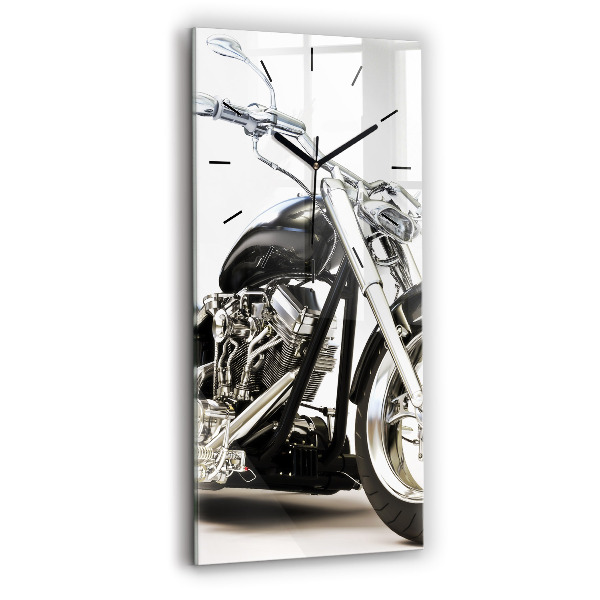 Horloge rectangulaire verticale Moto noire