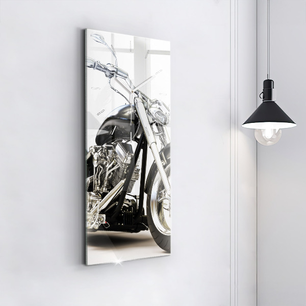 Horloge rectangulaire verticale Moto noire