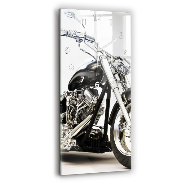 Horloge rectangulaire verticale Moto noire