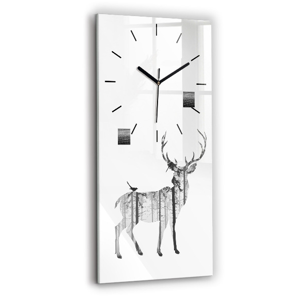 Horloge rectangulaire verticale 'Silhouette d''un cerf Forêt'