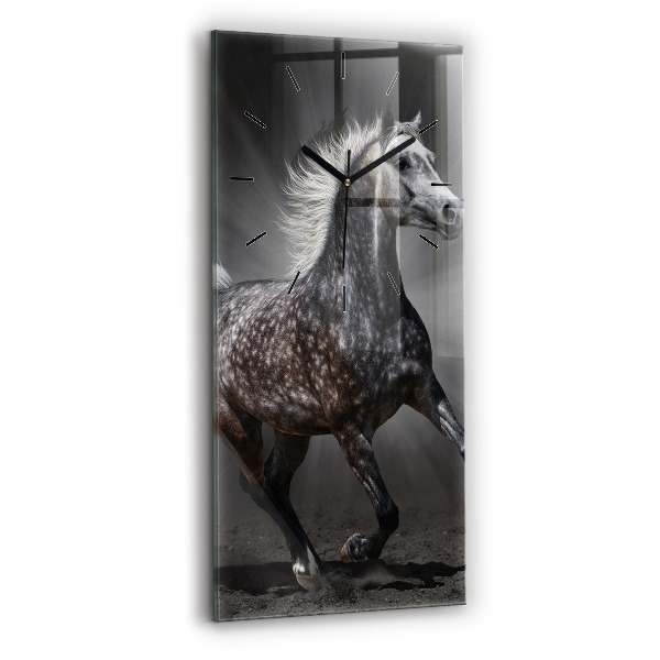 Horloge rectangulaire verticale Cheval au galop