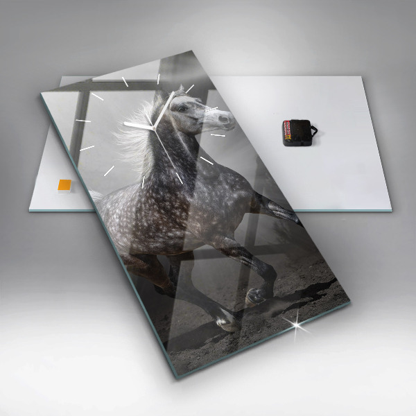 Horloge rectangulaire verticale Cheval au galop