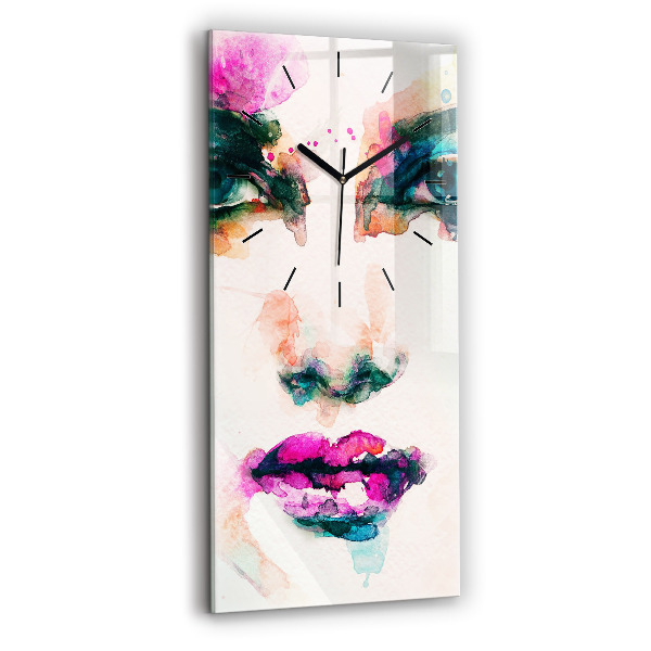 Horloge rectangulaire verticale Visage de femme abstrait