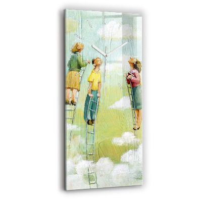 Horloge rectangulaire verticale 'Les gens sur l''échelle'
