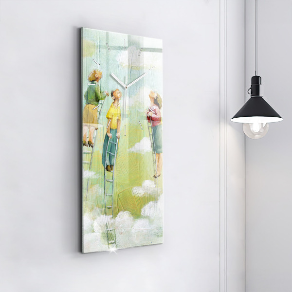 Horloge rectangulaire verticale 'Les gens sur l''échelle'