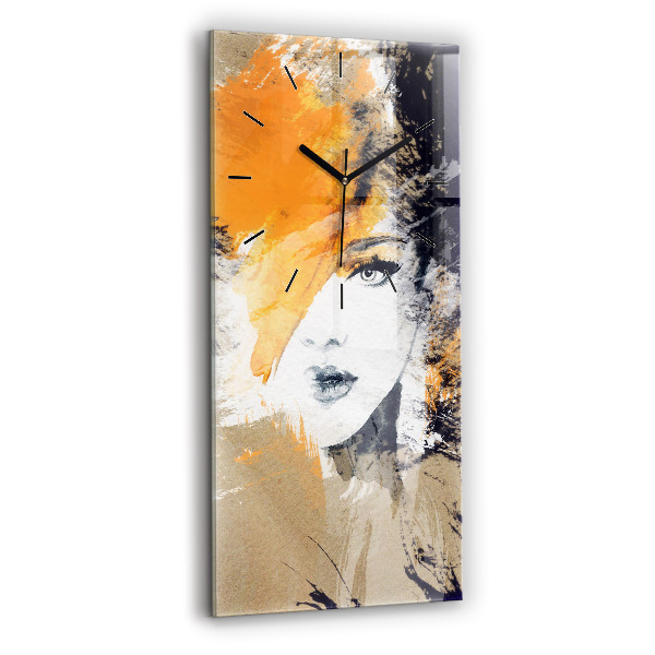 Horloge rectangulaire verticale 'Portrait d''une femme abstrait'