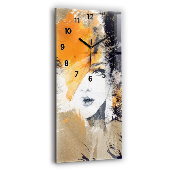 Horloge rectangulaire verticale 'Portrait d''une femme abstrait'