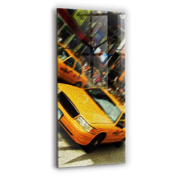 Horloge rectangulaire verticale Les taxis de New York