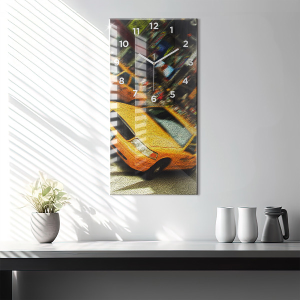 Horloge rectangulaire verticale Les taxis de New York