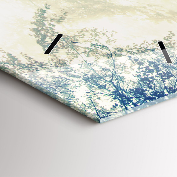 Horloge rectangulaire verticale 'Route d''automne Forêt Brouillard'