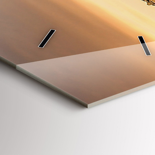 Horloge rectangulaire verticale Pyramides et coucher de soleil