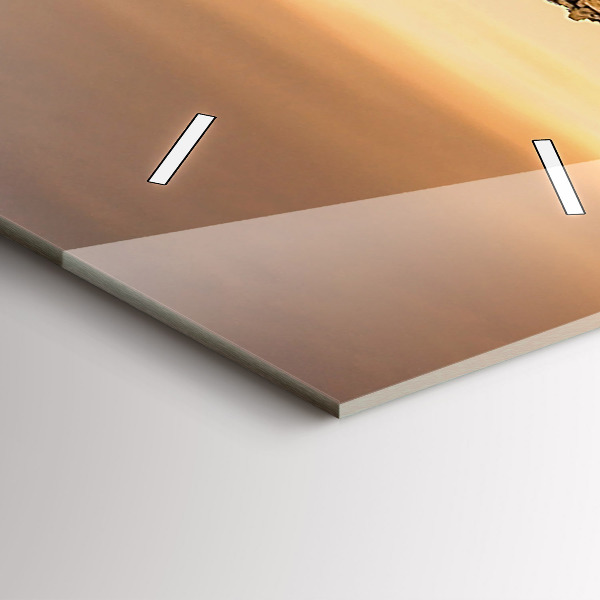 Horloge rectangulaire verticale Pyramides et coucher de soleil