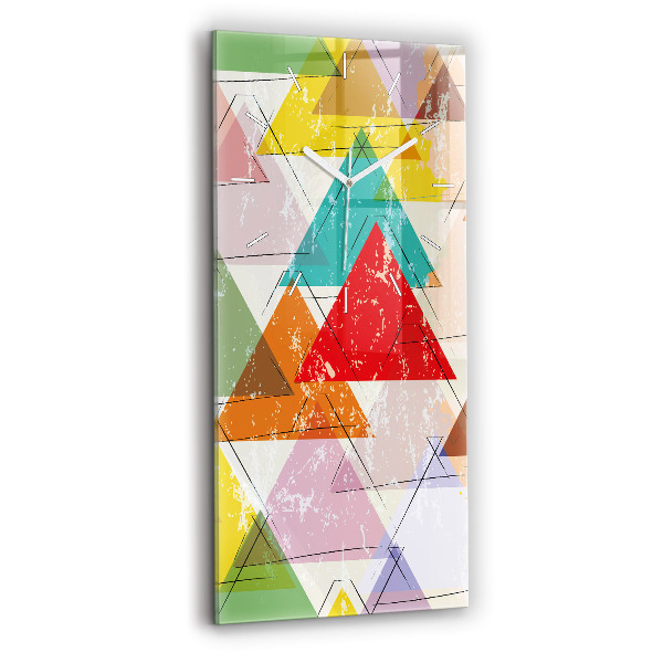 Horloge rectangulaire verticale Triangles géométriques