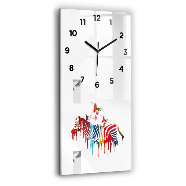 Horloge rectangulaire verticale Zèbre coloré
