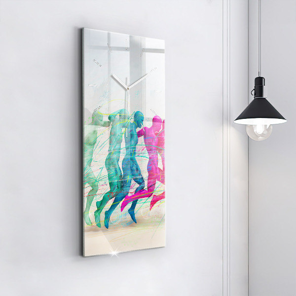 Horloge rectangulaire verticale Des gens colorés