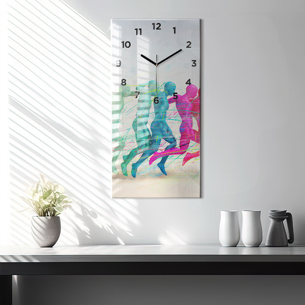 Horloge rectangulaire verticale Des gens colorés