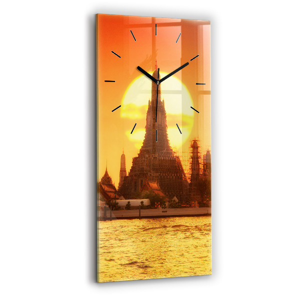 Horloge rectangulaire verticale Wat Arun, Bangkok, Thaïlande
