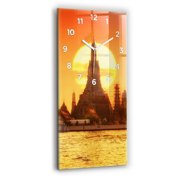 Horloge rectangulaire verticale Wat Arun, Bangkok, Thaïlande