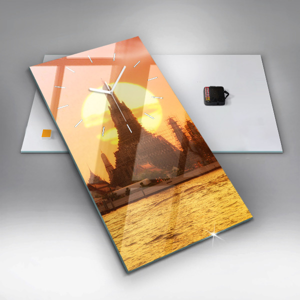 Horloge rectangulaire verticale Wat Arun, Bangkok, Thaïlande