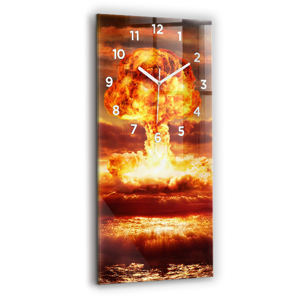 Horloge rectangulaire verticale 'Explosion d''une bombe atomique'