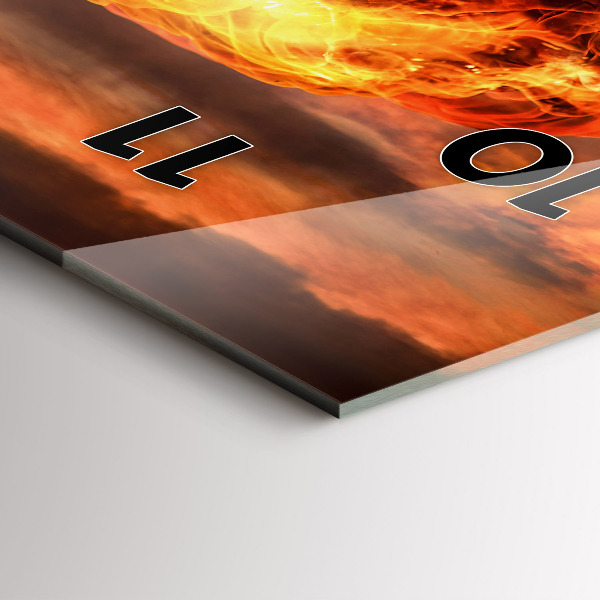 Horloge rectangulaire verticale 'Explosion d''une bombe atomique'