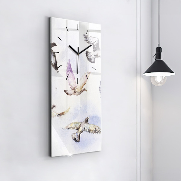 Horloge rectangulaire verticale Oiseaux en vol