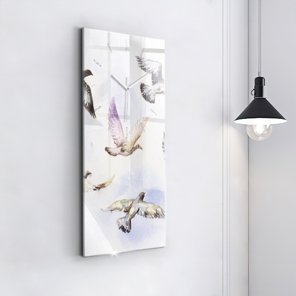 Horloge rectangulaire verticale Oiseaux en vol