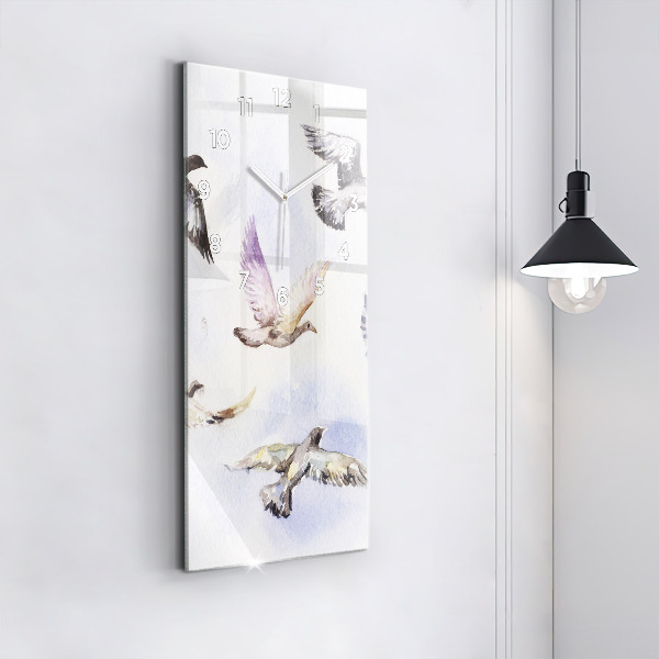 Horloge rectangulaire verticale Oiseaux en vol