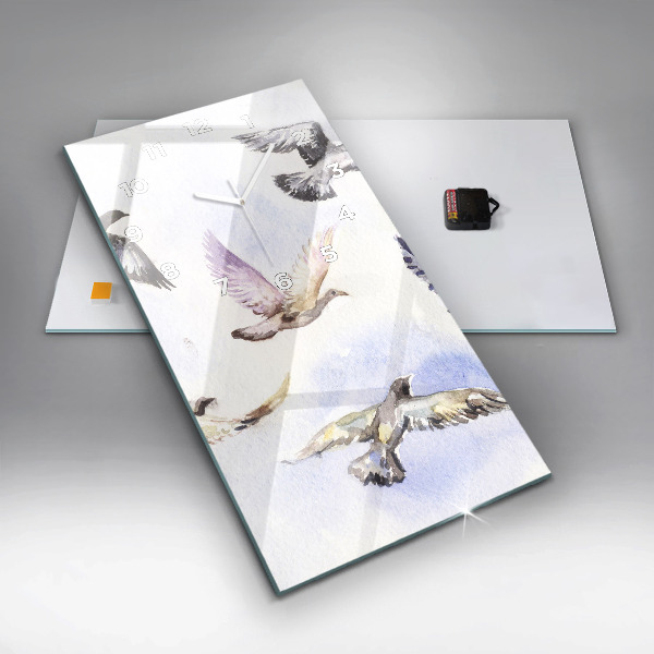 Horloge rectangulaire verticale Oiseaux en vol
