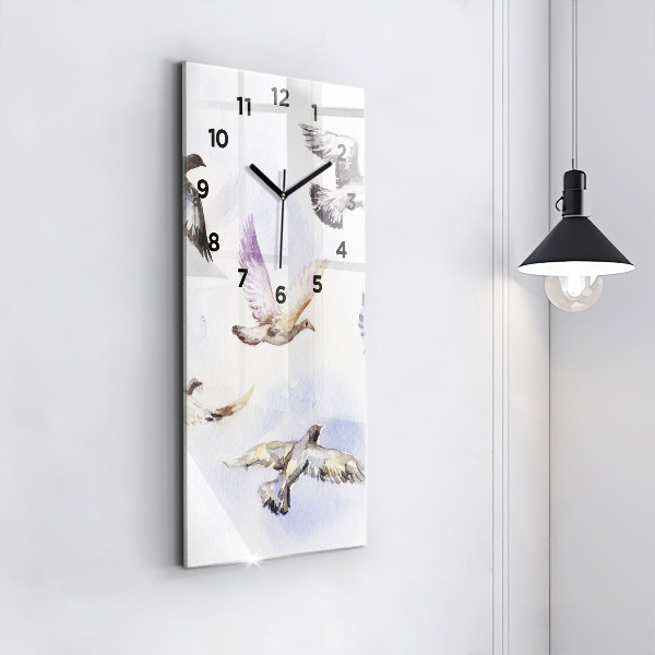 Horloge rectangulaire verticale Oiseaux en vol