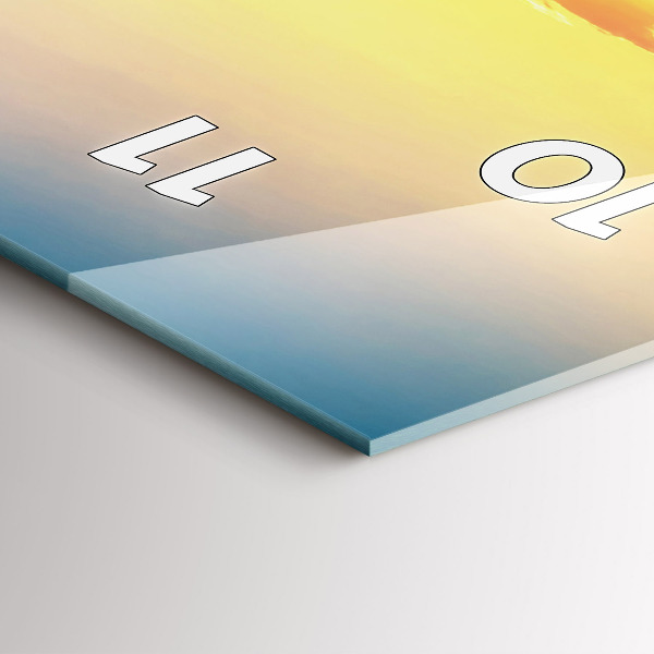 Horloge murale verticale Coucher de soleil sur les collines