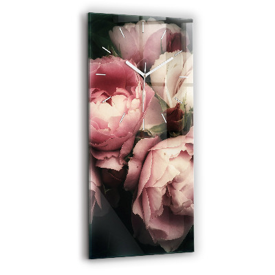 Horloge murale verticale Bouquet de roses roses