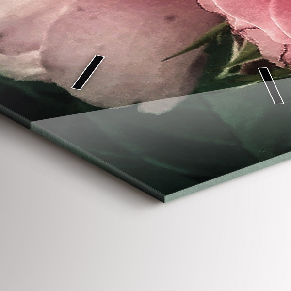 Horloge murale verticale Bouquet de roses roses