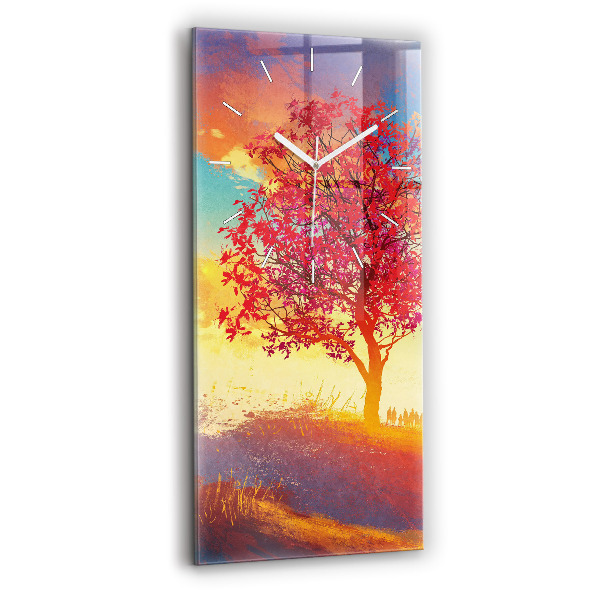 Horloge murale verticale 'Paysage d''automne'